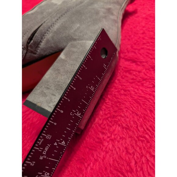Coach Farrah Grey Suede Heeled Ankle Boot Booties Studs Size 6.5 Side Zip - Picture 5 of 12
